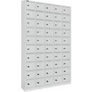 kluis met 50 afsluitbare compartimenten - metaal - B 980 x D 200 x H 1530 mm - lichtgrijs RAL 7035 - met metalen afdekplaat. - ons merk Schäfer Shop Select