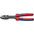 KNIPEX Frontgreifzange TwinGrip, L 200 mm, poliert, Mehrkomponenten-Hüllen, schwarz atramentiert