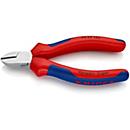 KNIPEX Seitenschneider, L 125 mm, verchromter Kopf, Mehrkomponenten-Griff, Vanadin-Elektrostahl, Schneidenhärte 62 HRC