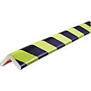 Knuffi® corner protection profiles type H, 1 m piece, yellow/black, daylight fluorescent