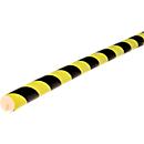 Knuffi® edge protection profile type B+, 1 m piece, yellow/black, daylight fluorescent