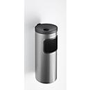 Kombi-Ascher, Abfall-Volumen von 5,6 l, flammenhemmend, Kippvorrichtung, inkl. Montagematerial, Ø 180 x H 400 mm, Edelstahl