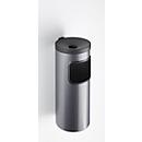 Kombi-Ascher, Abfall-Volumen von 5,6 l, flammenhemmend, Kippvorrichtung, inkl. Montagematerial, Ø 180 x H 400 mm, Metall, graphitgrau
