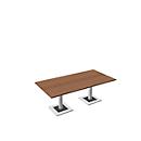 Konferenztisch, bis 8 Personen, Rechteck, Standfuß, B 2200 x T 1000 x H 720-820 mm, Kirsche Romana/silber