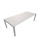 Konferenztisch SOLUS PLAY, bis 8 Personen, Rechteck, Vierkantrohr, B 2400 x T 1000 x H 720-820 mm, Ceramic grey/alusilber