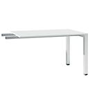Konferenztisch SOLUS PLAY, bis 8 Personen, Rechteck, Vierkantrohr, B 2400 x T 1000 x H 720-820 mm, weiß/alusilber