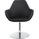 KONSIT visitor chair, disc base, black imitation leather