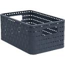 Korb COUNTRY, 6 Liter, Rattan-Optik, Kunststoff, spülmaschinengeeignet, stapelbar, B 185 x L 280 x H 126 mm, dunkelblau