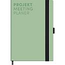 Korsch Projekt- und Meetingplaner, DIN A5, 200 pages, papier FSC, structure lin, tranche colorée, élastique & porte-stylo, menthe
