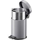 Kosmetikeimer Hailo Solid S, 3 l, Tretmechanismus, mit Deckel & verzinktem Inneneimer inkl. Griff, Ø 180 x H 280 mm, Stahlblech, silber