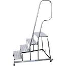 KRAUSE montageopstapje, met trapleuning/wielen, 4 treden, hoogte 0,8 m, 13,5 kg