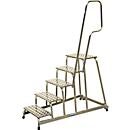KRAUSE montageopstapje, met trapleuning/wielen, 5 treden, hoogte 1 m, 16,5 kg