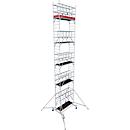 Krause ProTec aluminum mobile scaffold, 200 kg/m², TÜV-tested, braked castors, L 2000 x W 700 x H 11300 mm