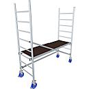Krause ProTec aluminum mobile scaffold, 200 kg/m², TÜV-tested, braked castors, L 2000 x W 700 x H 2900 mm
