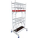 Krause ProTec aluminum mobile scaffold, 200 kg/m², TÜV-tested, braked castors, L 2000 x W 700 x H 5300 mm