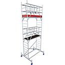 Krause ProTec aluminum mobile scaffold, 200 kg/m², TÜV-tested, braked castors, L 2000 x W 700 x H 6300 mm