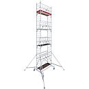 Krause ProTec aluminum mobile scaffold, 200 kg/m², TÜV-tested, braked castors, L 2000 x W 700 x H 9300 mm