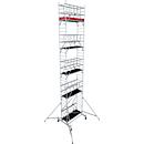 Krause ProTec XS aluminum folding scaffold, 200 kg/m², braked castors, L 2000 x W 700 x H 10800 mm
