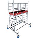 Krause ProTec XS aluminum folding scaffold, 200 kg/m², braked castors, L 2000 x W 700 x H 3800 mm