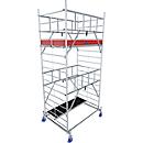 Krause ProTec XXL aluminum rolling tower, 200 kg/m², TÜV-tested, braked castors, L 2000 x W 1400 x H 5300 mm