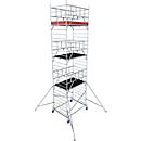 Krause ProTec XXL aluminum rolling tower, 200 kg/m², TÜV-tested, braked castors, L 2000 x W 1400 x H 8300 mm