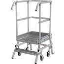 KRAUSE STABILO platformladder 2 treden, verrijdbaar, R13 geprofileerd rooster, platform 600x720 mm, 180 mm treden, leuning 1,00 m