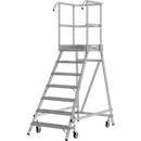 KRAUSE STABILO platformladder 7 treden, verrijdbaar, R13 geprofileerd rooster, platform 600x720 mm, 180 mm treden, leuning 1,00 m