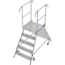 Krause Stabilo Professional mobiele platformladder, dubbelzijdig toegankelijk, 2x5 treden, 600 x 700 mm platform, 3200 mm werkhoogte