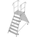 Krause Stabilo Professional mobiele platformladder, dubbelzijdig toegankelijk, 2x7 treden, 600 x 700 mm platform, 3700 mm werkhoogte