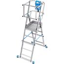 KRAUSE STABILO SkyMatic 1x3–1x5 Teleskop-Plattformleiter, fahrbar, ClickMatic, Plattform 600x500 mm, Geländer, AH 2,80–3,30 m