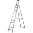 KRAUSE STABILO Stehleiter 12 Stufen R13, Lochbild selbstreinigend, Plattform R13, Werkzeugablage mit Eimerhaken, Alu