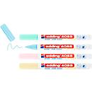 Krijtmarker Edding 4085, voor gladde oppervlakken, lijndikte 1-2 mm, ronde punt, set van 4, pastel