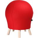 Kruk Sitness Alpine, met ingebouwde gymnastiekbal, bekleding 75% scheerwol, rood