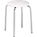 Kruk, stapelbaar, 4-pootsframe, kunstlederen bekleding, H 440 mm, wit