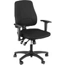 Krzesło biurowe YOUNICO plus 8 Design, oparcie średnie, bez podłokietników, czarne