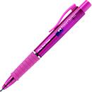 Kugelschreiber Faber-Castell Poly Ball View, Schreibfarbe blau, Strichbreite 0,6 mm, dokumentenecht, auswechselbare Mine, Gummigriff, electric fuchsia