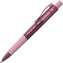 Kugelschreiber Faber-Castell Poly Ball View, Schreibfarbe blau, Strichbreite 0,6 mm, dokumentenecht, auswechselbare Mine, Gummigriff, rot