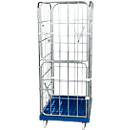 Kunststoffrollplatte, 2 Seitengittern, 1 Rückwand, 2 halbe Vorderwände, enzianblau RAL5010