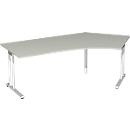 L-desk 135° PALENQUE, C-leg, manual height adjustment, right angle, W 2165 x D