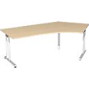 L-desk 135° PALENQUE, C-leg, manual height adjustment, right angle, W 2165 x D