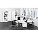 L-shaped desk ULM, left or right, W 2000 x D 1200 x H 650-850 mm, white