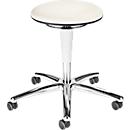 Labokruk bimos, met wielen, voor laboratoria en hygiënekritische ruimtes, in hoogte verstelbaar, B 400 x D 400 x H 460-630 mm, kunstleer, wit