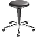 Labokruk bimos, met wielen, voor laboratoria en hygiënekritische ruimtes,, in hoogte verstelbaar, B 400 x D 400 x H 460-630 mm, kunstleer, zwart