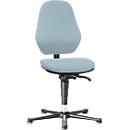 Labordrehstuhl Basic 9132, mit Gleitern, Stoffpolster, Duotec grau