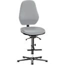 Labordrehstuhl Basic, Gleiter mit Aufstiegshilfe, Kunstleder, Stamskin Top grau