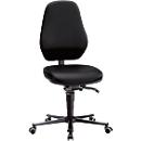 Labordrehstuhl Basic, mit Rollen, Kunstleder, Stamskin Top schwarz