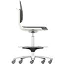 Labsit high swivel task chair, integral foam, weight-locking castors, W 450 x D 420 x H 560-810 mm, white
