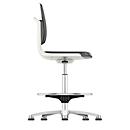 Labsit high swivel work chair, integral foam, glides, W 450 x D 420 x H 520-770 mm, white