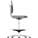 Labsit high swivel work chair, synthetic leather, glides, W 450 x D 420 x H 520-770 mm, anthracite