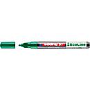 Lackmarker Edding 51 EcoLine, Schreibfarbe Grün, Rundspitze, Strichstärke 1-2 mm, mit Kappe, wasserbasiert, nachfüllbar, 10 Stück